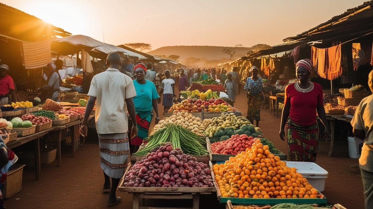 A village market composition